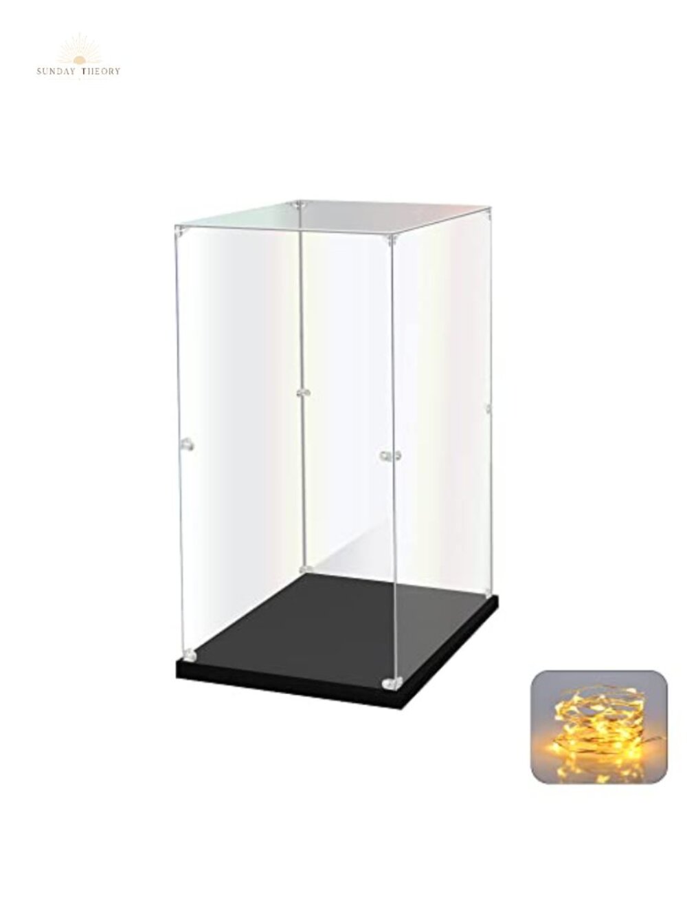 Acrylic Display Case 10x10x15.7 Inch Clear Collectibles Dustproof Thicker Base